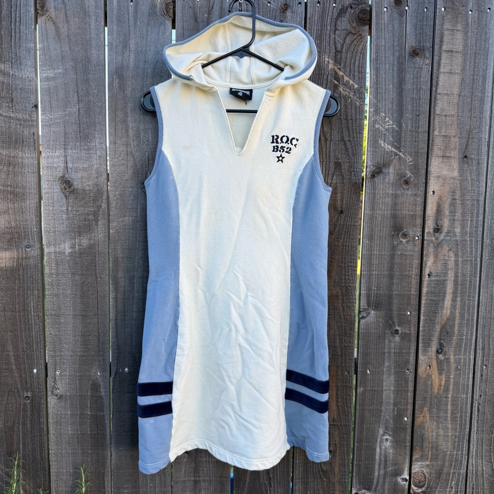 Vintage Y2K Rocawear Sleeves Hooded Sweater Dress Athletic Dress Size L FLAWS